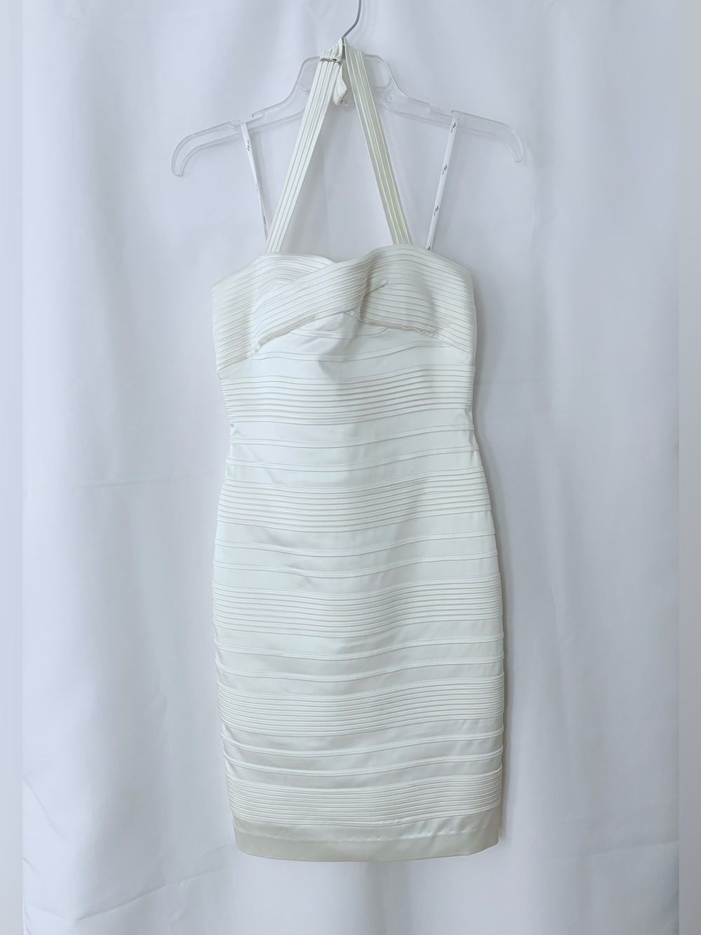 Suzi Chin for Maggy Boutique Cream Halter Mini Dress